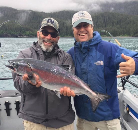 Putting your best buddy from high school on a nice King Salm...